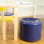 inflatable wobble seat at a child sized table