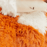 close up fur texture weighted stuffed fox