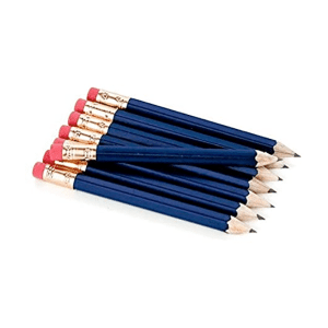 blue mini pencils with erasers