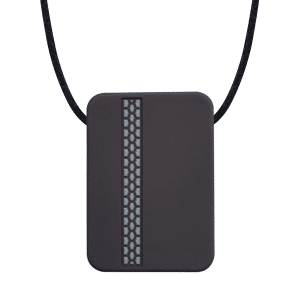gray block shaped chewy necklace