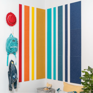 Noise Dampening Tiles - Rainbow Stripe Corner