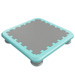 blue bounce board trampoline with foam padding