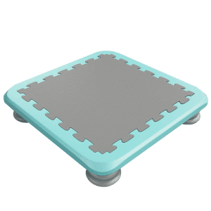 blue bounce board trampoline with foam padding