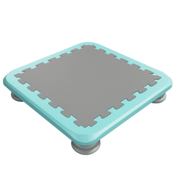 blue bounce board trampoline with foam padding