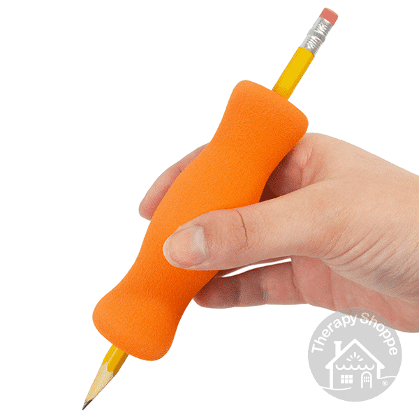 orange jumbo contour foam grip on a pencil