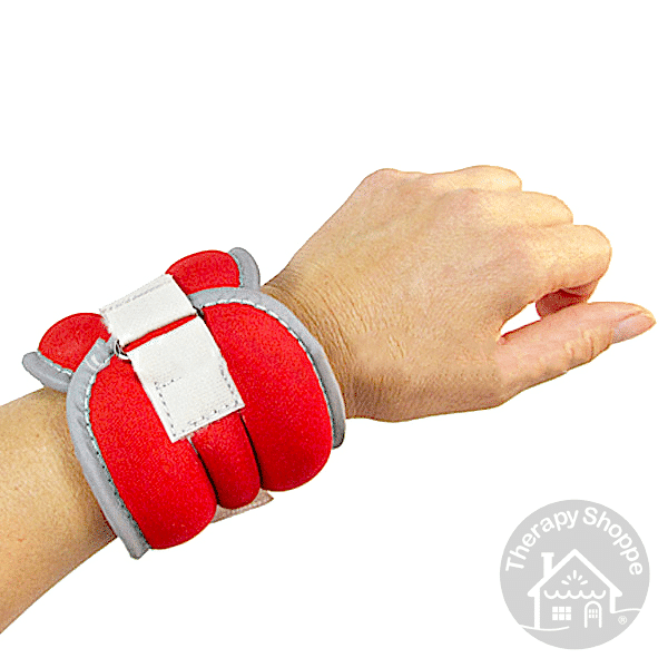 soft wrist weight on a person's forearm