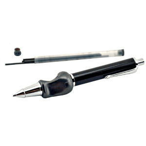 weighted pencil with a grip