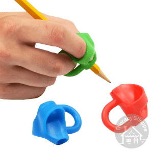 hand holding a pencil using the tripod rings grip