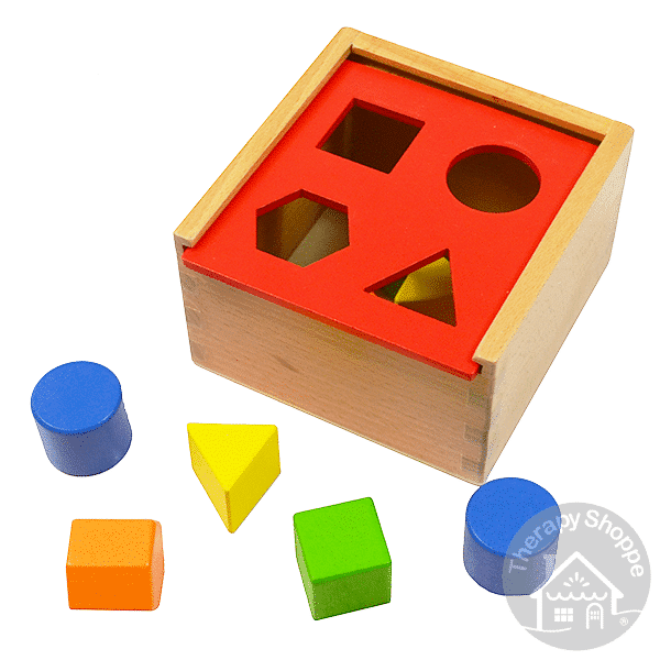 wooden shapes sorting box