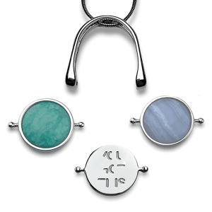 fidget spinner necklace base with 3 charms below it