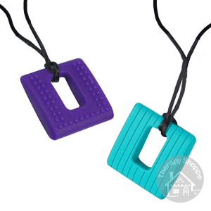 square textured chewy necklace